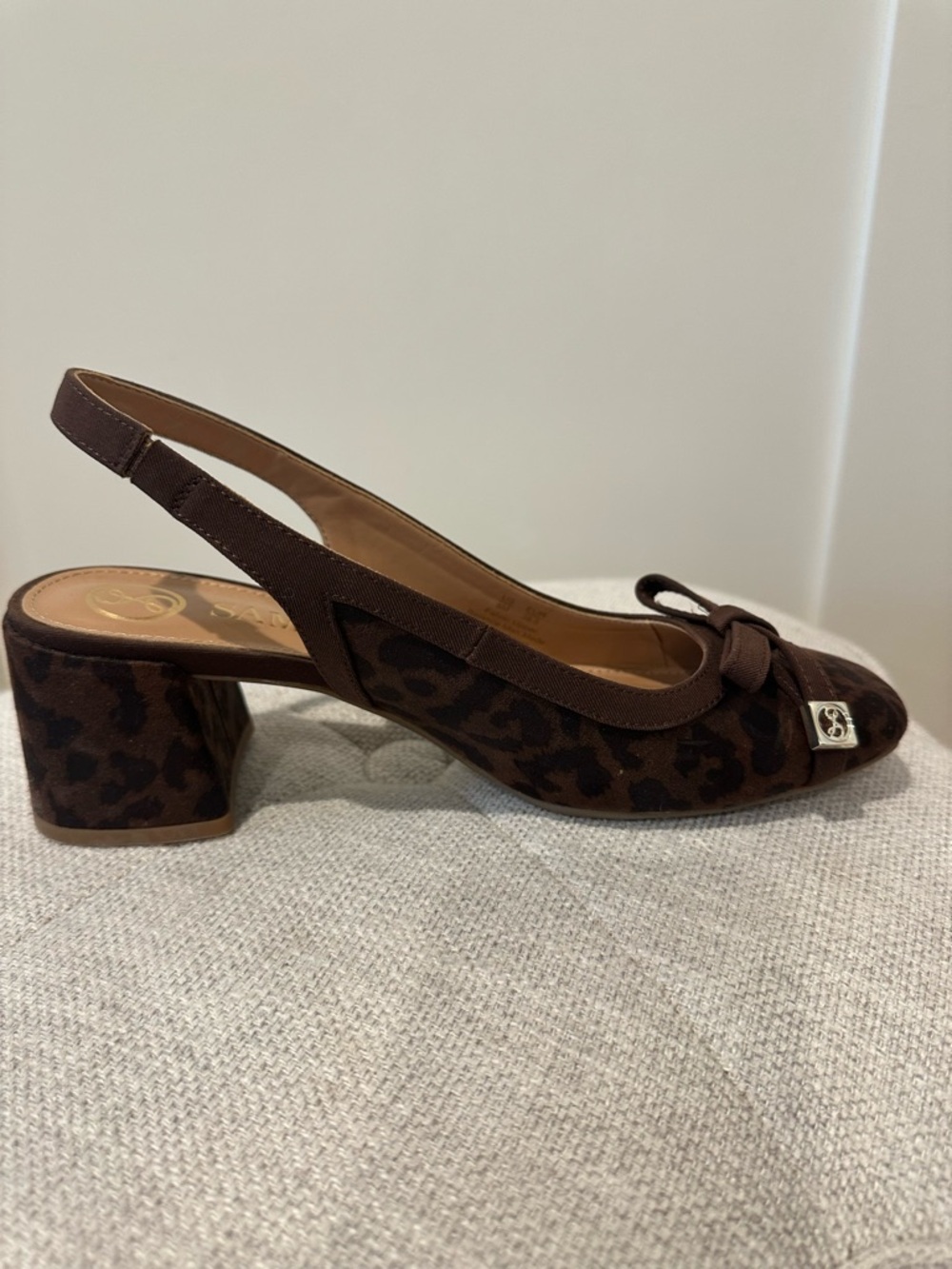 Sam & Libby size 8 Giselle Brown slingback leopard pattern pumps - Picture 6 of 10
